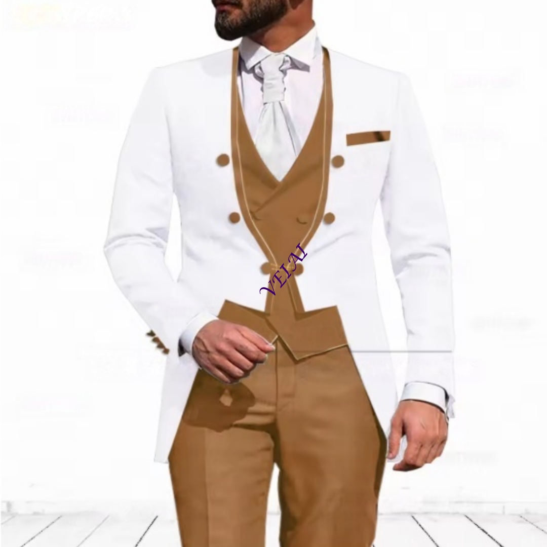Customized Sky Blue 3-Piece Su - Men Formal Wear Blue recension och pris