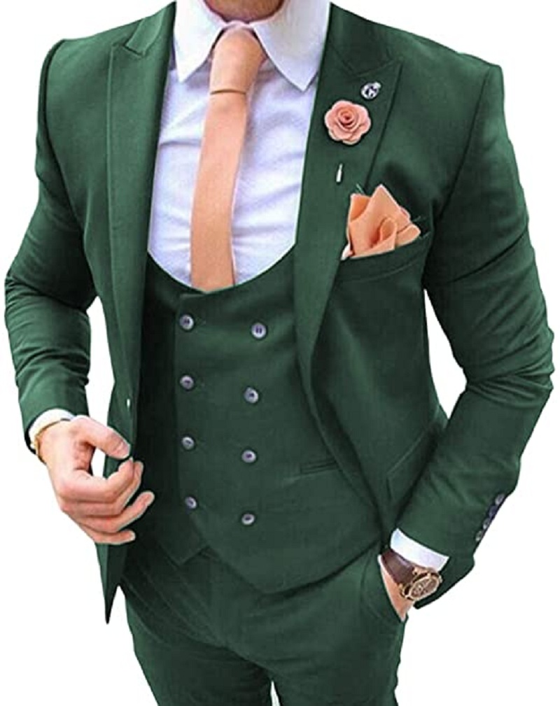 Navy Blue Men's Suits 3 Pcs Co - Men Formal Wear Blue recension och pris