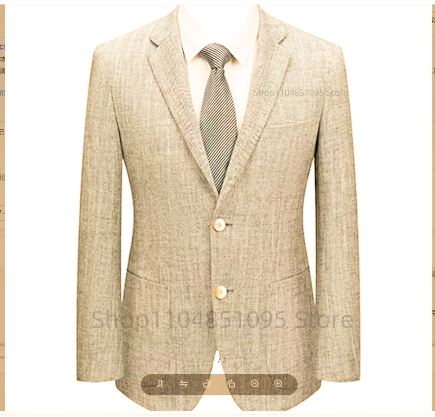 Men's Slim Fit Linen Suit Blaz - Men Formal Wear Blue recension och pris