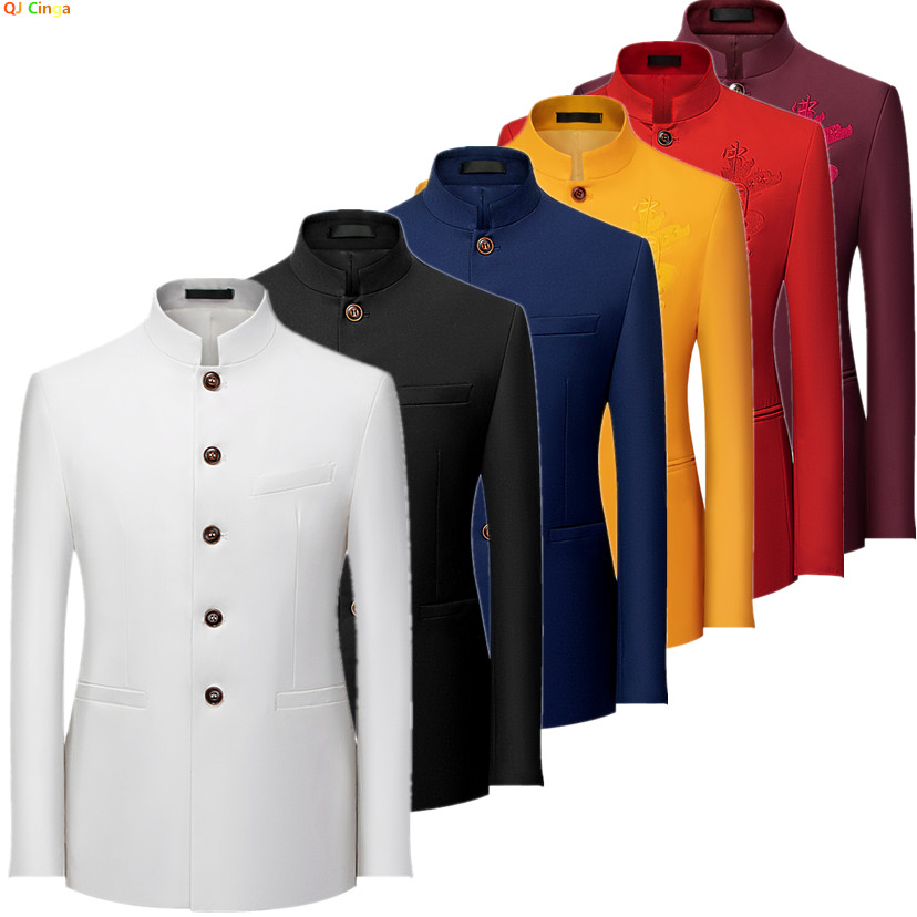 2026 Men's Chinese Style Long  - Men Formal Wear Blue recension och pris