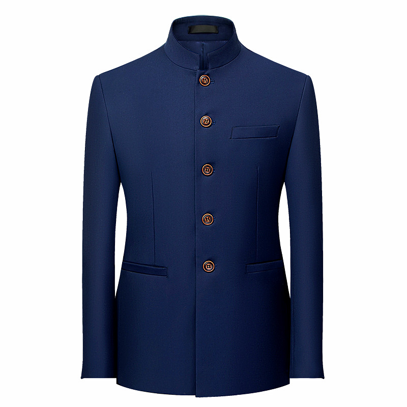 2026 Men's Chinese Style Long  - Men Formal Wear Blue recension och pris