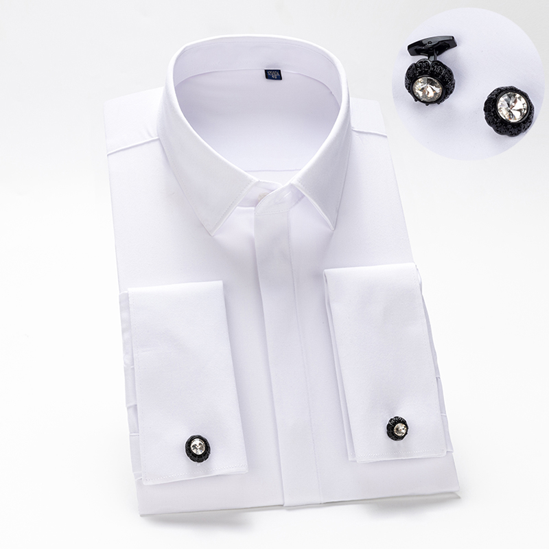 Men's French Cufflinks Shirt,  - Men Formal Wear Shirts recension och pris