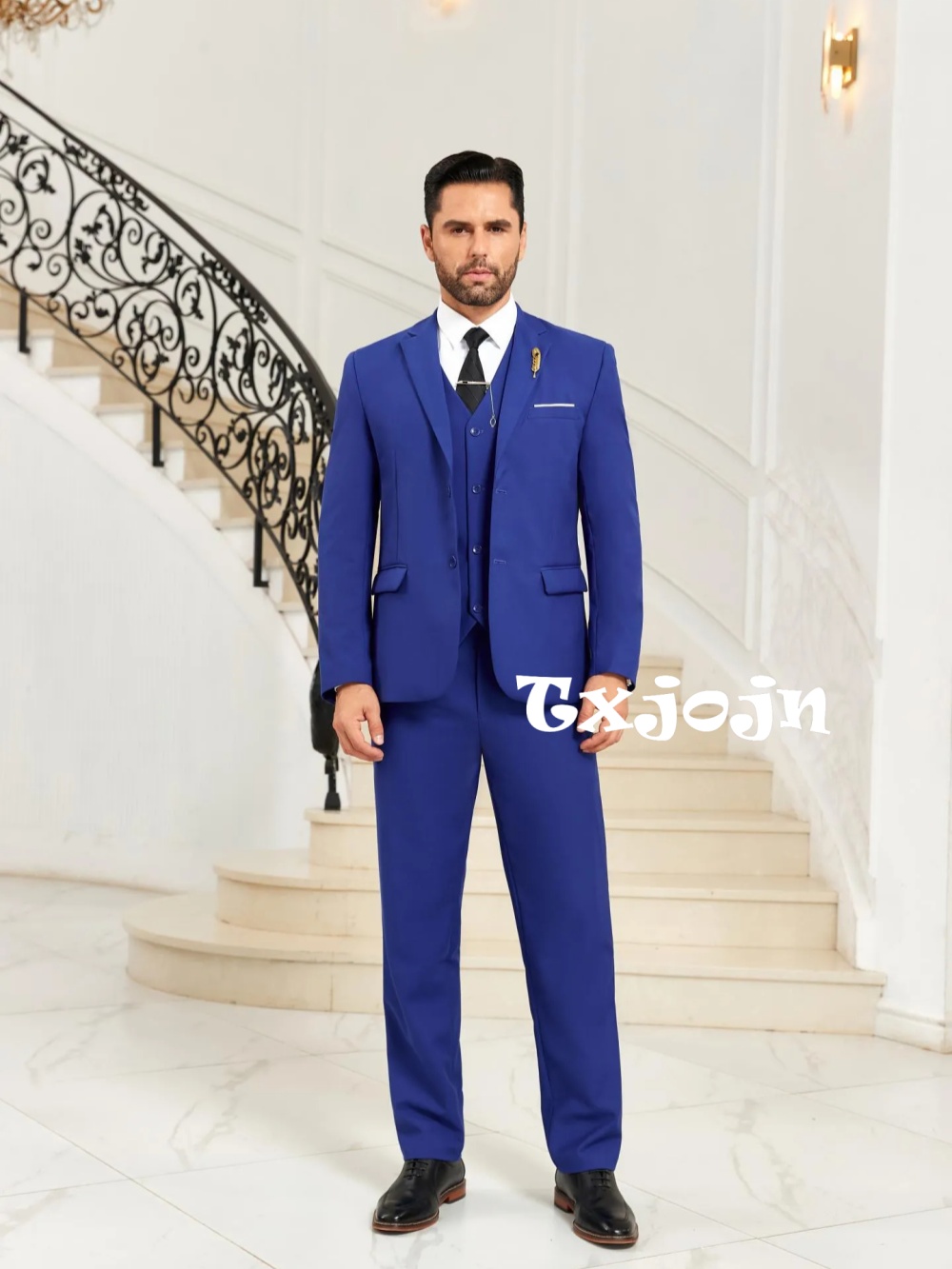 New Blue Men's Slim Fit Suits  - Men Formal Wear Blue recension och pris