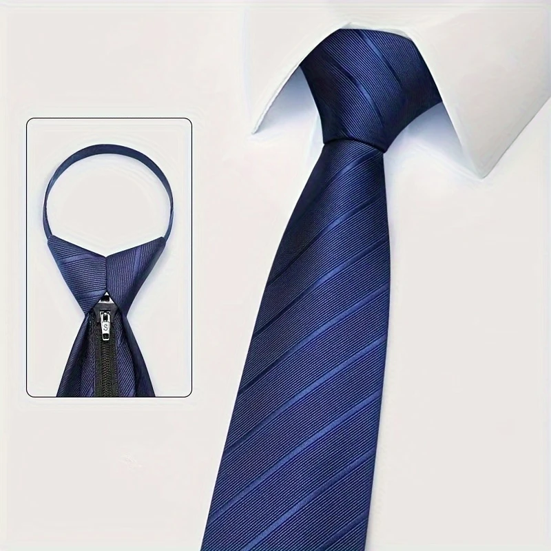 6Pcs Men's Zip Tie 8cm (3.15in - Men Formal Wear Blue recension och pris