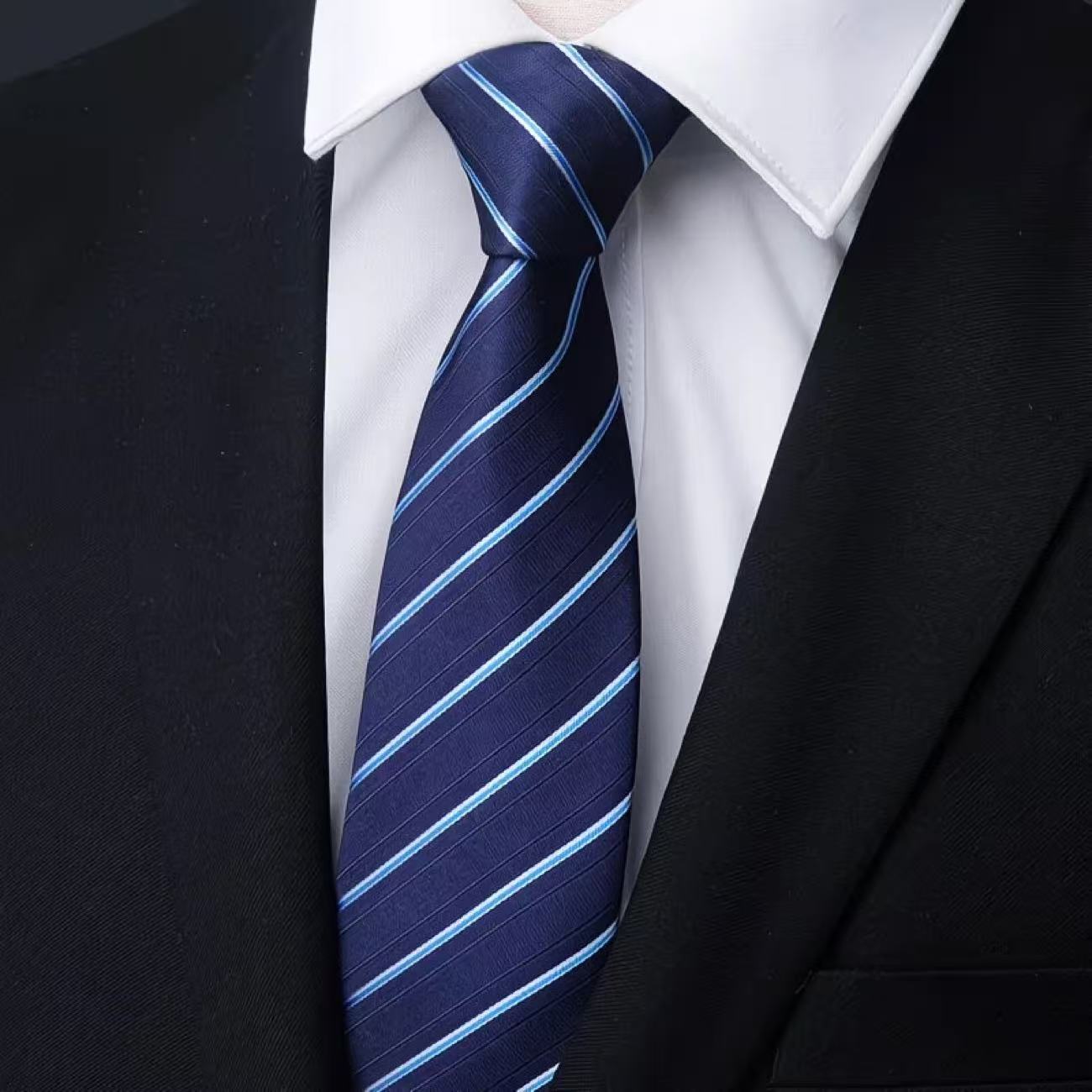 6Pcs Men's Zip Tie 8cm (3.15in - Men Formal Wear Blue recension och pris